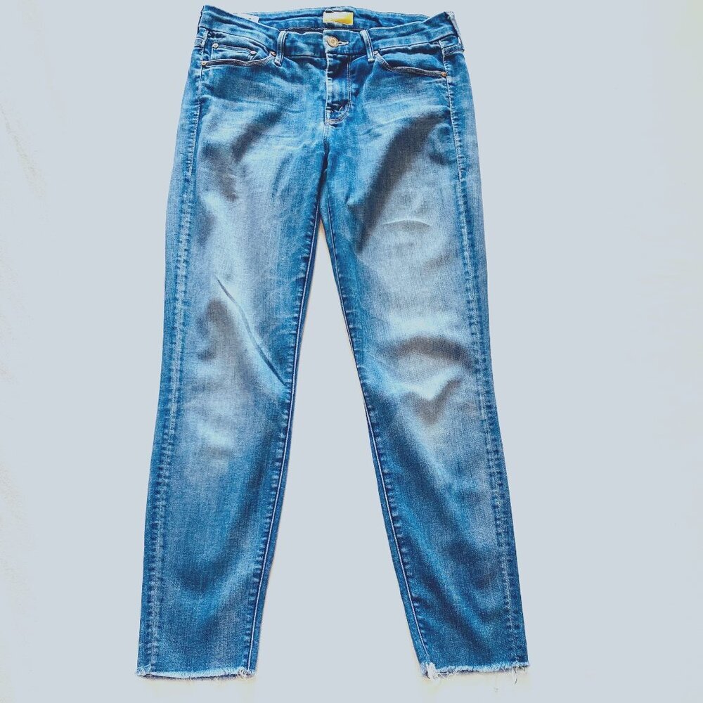 MOTHER Blue Straight-Leg Jeans